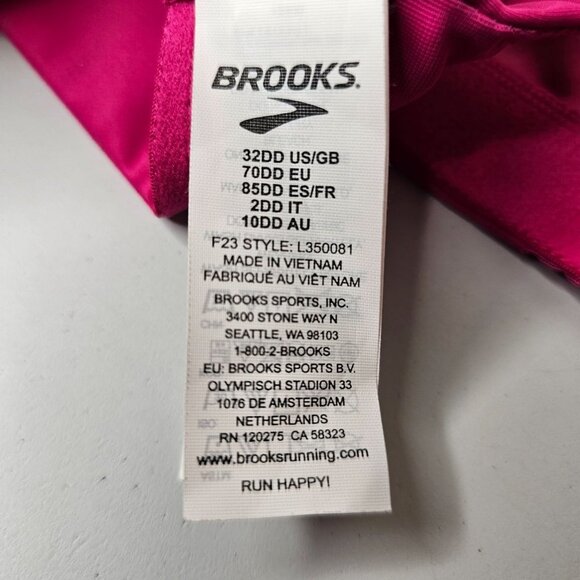 Brooks Size 32DD Hot Pink Drive Convertible Sports Bra No Padding Wire Free - Picture 7 of 7